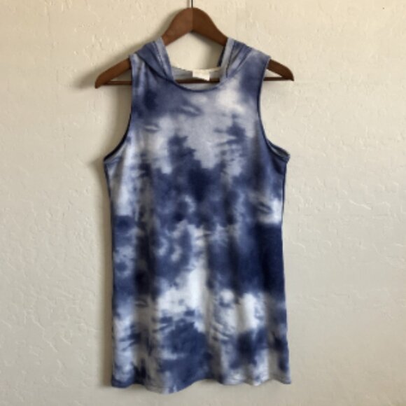 Tresics Other - Womens Medium Beach Pool Cover Up Blue Tie Dye Hoodie Hooded Pullover